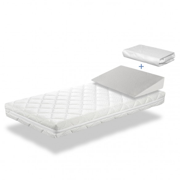 Pack Matelas Bebe Plan Incline 15º Protege Matelas Medidas 57x117