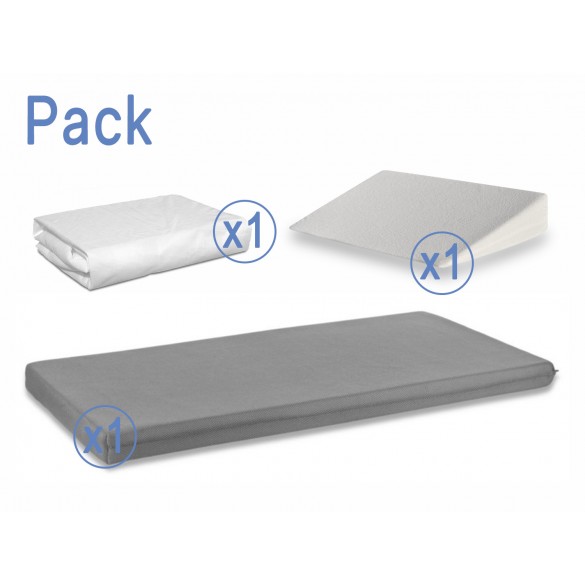 Pack Drap 100% coton 80x160 + Protège-matelas + Oreiller junior à mémoire de forme - pack lit enfant